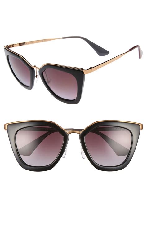 black cat eye sunglasses prada|prada 52mm cat eye sunglasses.